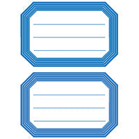 HERMA Vario Schuletiketten – Motiv Rahmen Blau – 55×82 mm, 12 Stk, 6 Bogen, Papier, permanent haftend