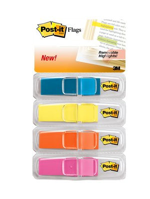 Post-it Markierstreifen/Index – 12 × 12,7 mm – sortiert, 4er-Pack