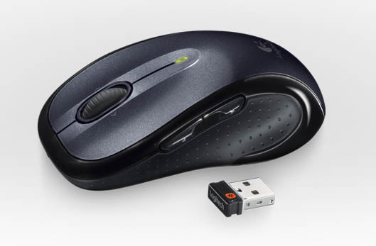 Logitech M510 Maus – kabellos, 2,4 GHz (USB-A), 5 Tasten, beidhändig, schwarz