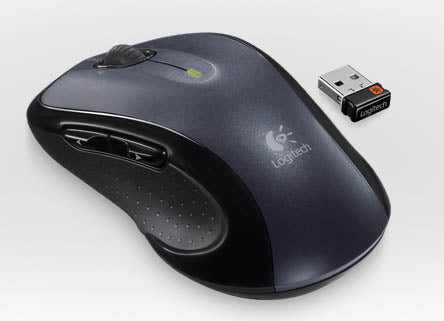 Logitech M510 Maus – kabellos, 2,4 GHz (USB-A), 5 Tasten, beidhändig, schwarz