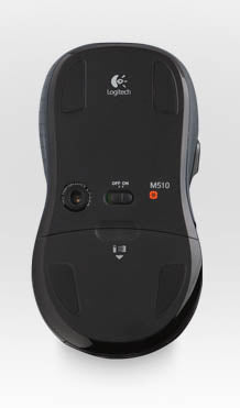 Logitech M510 Maus – kabellos, 2,4 GHz (USB-A), 5 Tasten, beidhändig, schwarz
