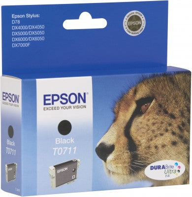 Epson T0711 Schwarz Tintenpatrone (Original) – 245 Seiten – für Stylus DX4000