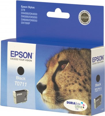 Epson T0711 Schwarz Tintenpatrone (Original) – 245 Seiten – für Stylus DX4000