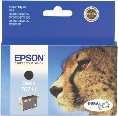 Epson T0711 Schwarz Tintenpatrone (Original) – 245 Seiten – für Stylus DX4000