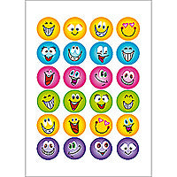 HERMA Schmucketiketten Smileys – 24 Stück – permanent – mehrfarbig