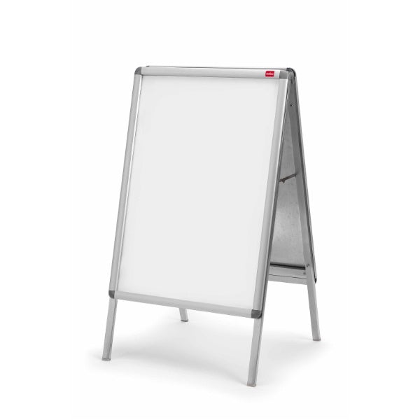 Nobo Plakatständer Premium Plus – für A0 hoch, silber, Metall/Kunststoff, 900×790×1440 mm