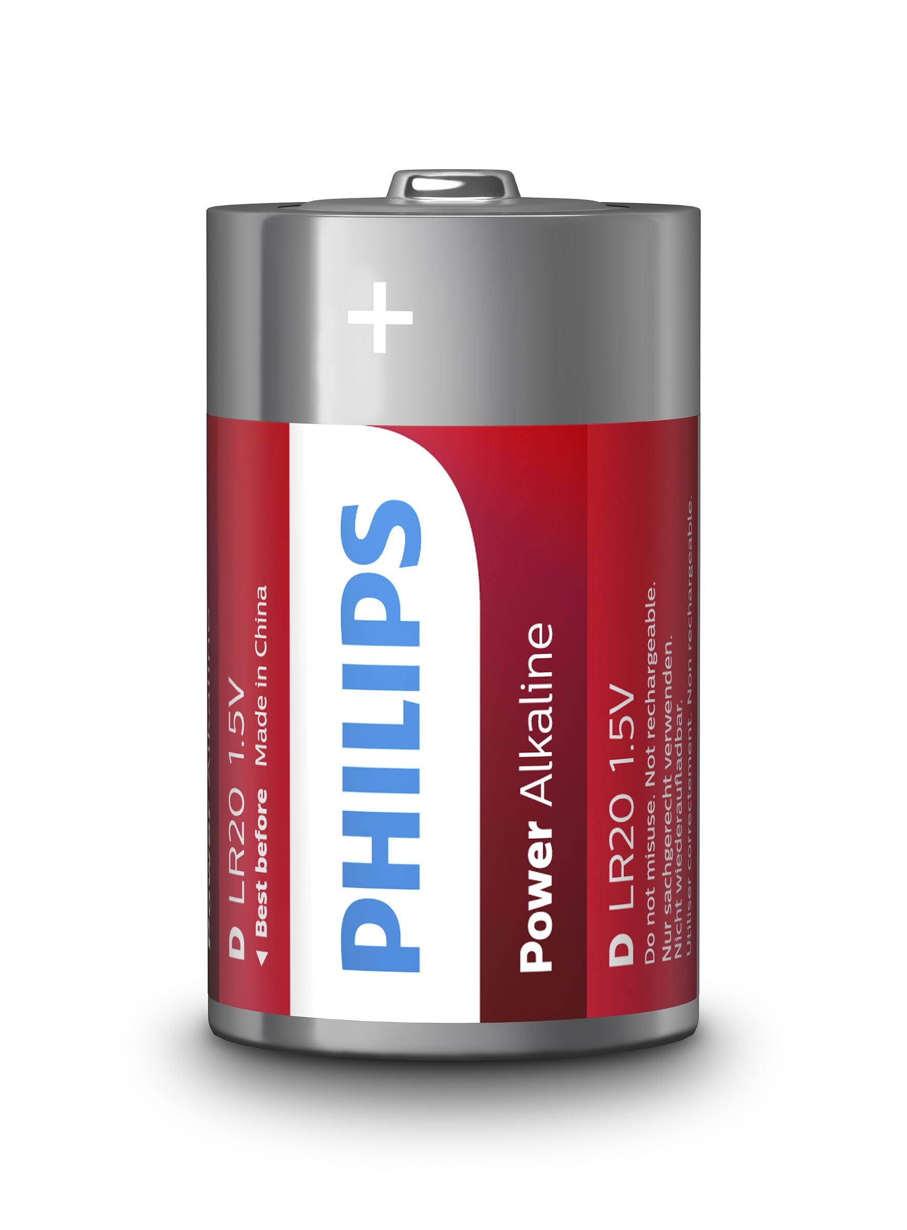 Philips D Batterien, Alkaline, 1.5 V – 2 Stk.