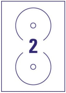 Avery Zweckform – CD-Etiketten, Ø 117 mm, weiss, Papier, selbstklebend, 200 Etiketten (100 Blatt)