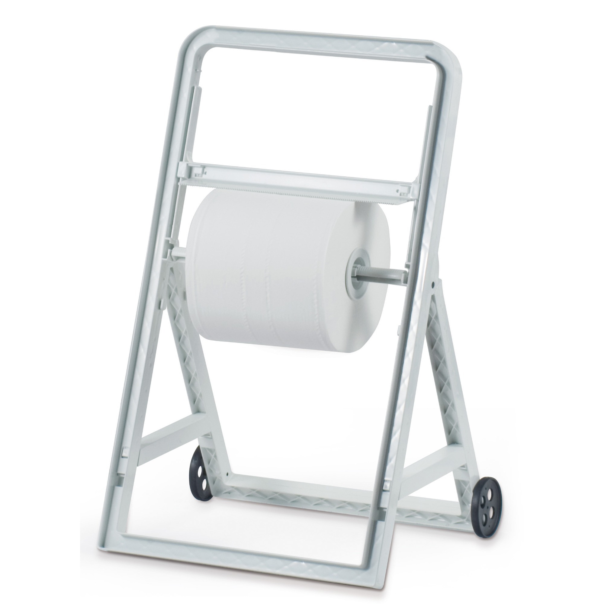 Clear+ Putzrollenspender Bodenständer – für Rollen bis 420 × 420 mm, Kunststoff