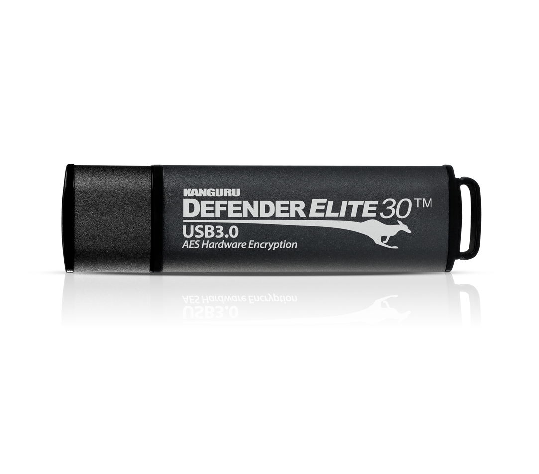 iStorage Kanguru Defender Elite30 256 GB – USB 3,2 Gen 1, 300/200 MB/s, FIPS 140-2 L3, Schreibschutz