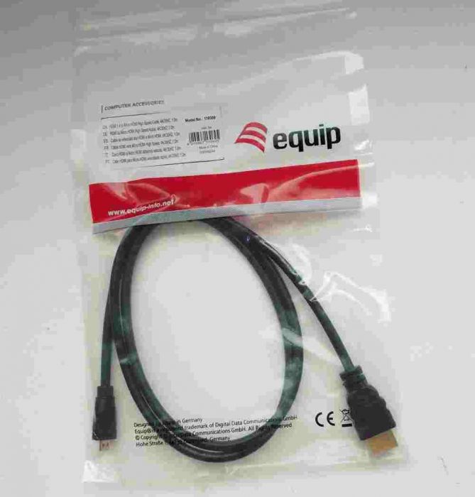 Equip Micro-HDMI auf HDMI Kabel HDMI 1.4 – 2 m – ARC, Ethernet