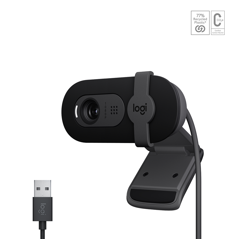 Logitech Brio 100 – Webcam – Full HD 1080p, USB, Off-White