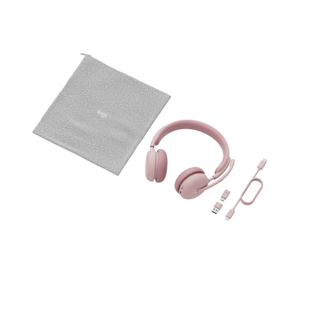 Logitech Zone Wireless 2 UC – Headset – Bluetooth / 2,4 GHz – für Microsoft Teams – Rose