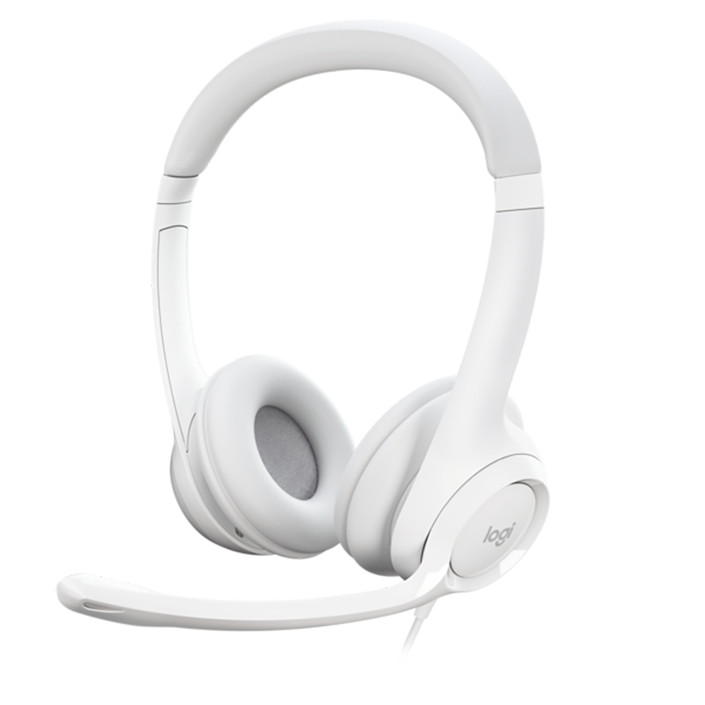 Logitech H390 – Headset – USB‑A, mit Mikrofon – Offwhite