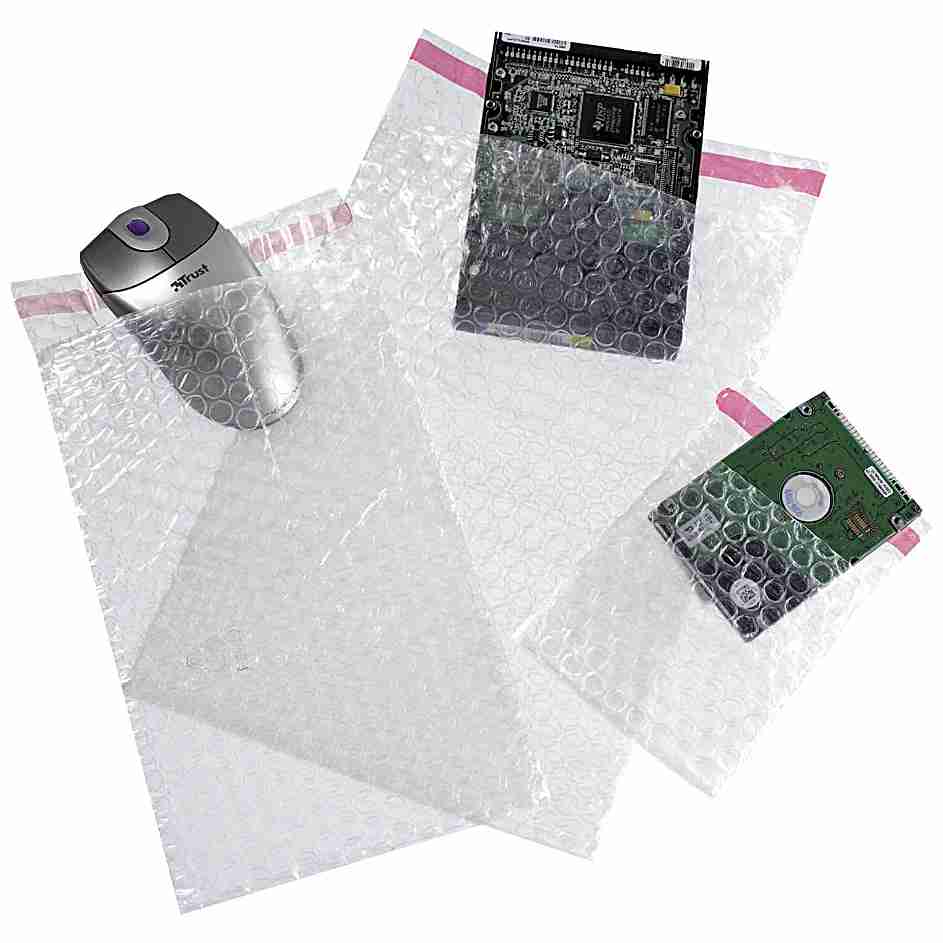 Model Luftpolsterbeutel – 3-lagig – 150 × 250 mm – 80 µm – Noppen 10 mm, Selbstklebeverschluss – 1 Stk., ab 200 Stk.