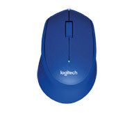 Logitech M330 Silent Plus Maus – kabellos, 2,4 GHz, Silent-Tasten, blau