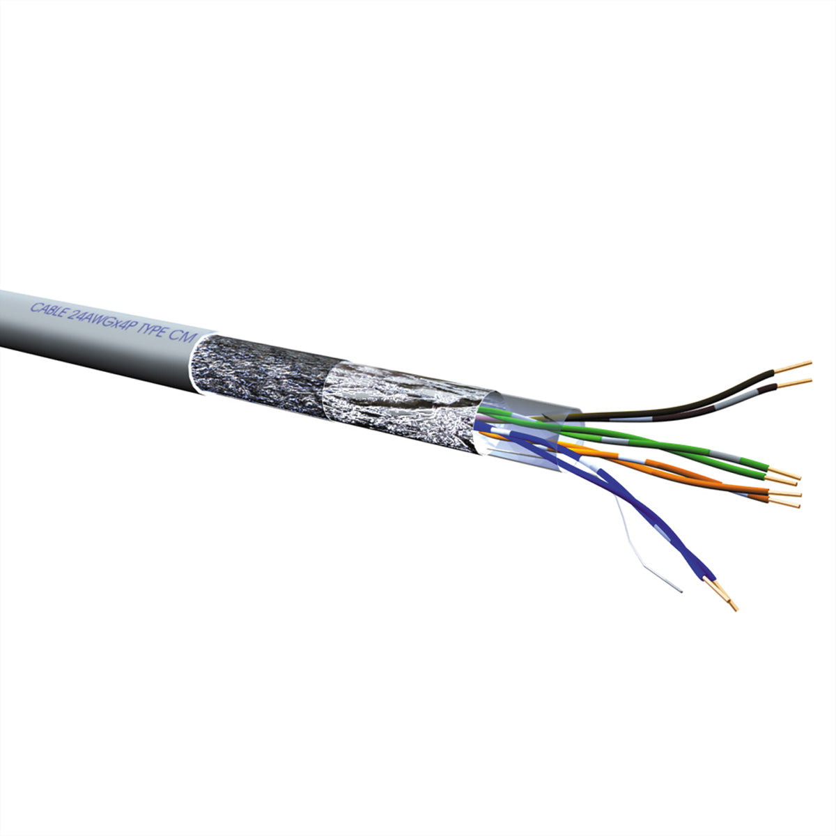 ROLINE Installationskabel Cat5e S/FTP – 300 m, Litze (AWG 26), Grau