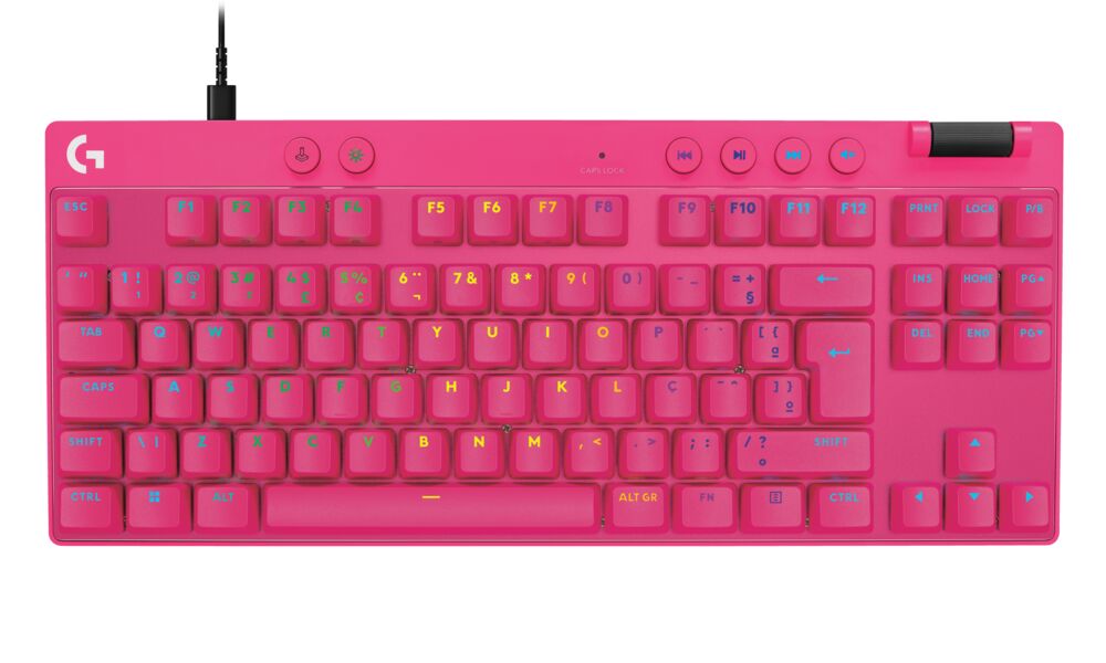 Logitech G PRO X TKL Rapid – Gaming-Tastatur – kabelgebunden, USB – RGB – QWERTZ (CH) – Magenta