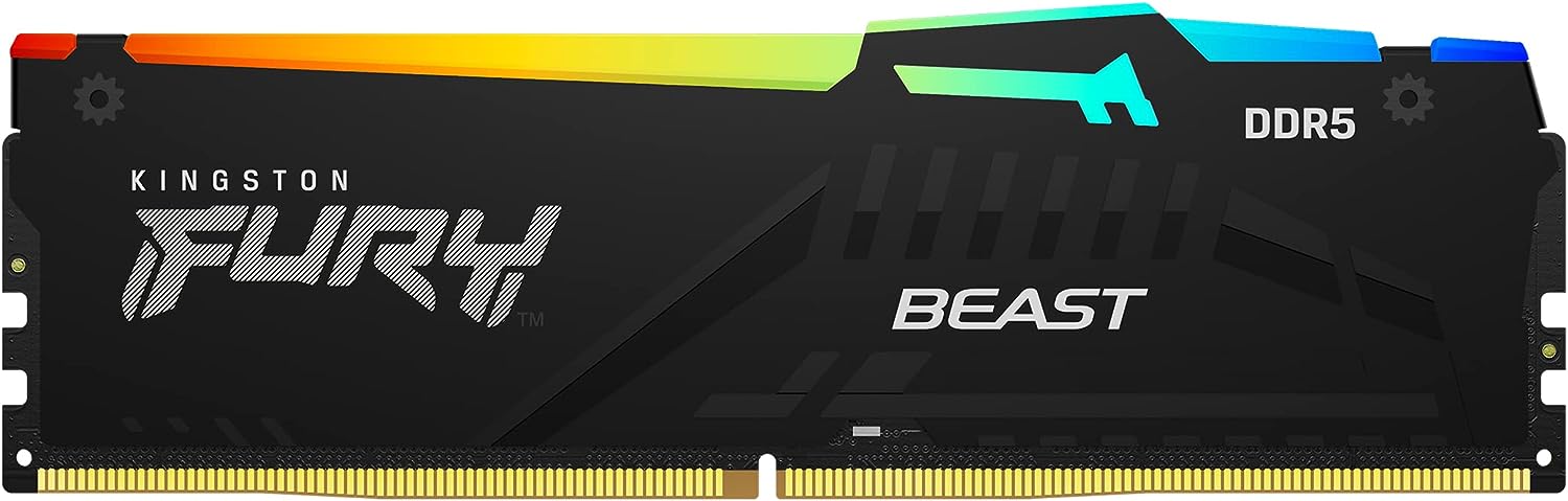 Kingston Technology Kingston FURY Beast – Arbeitsspeicher – 32 GB (2×16 GB), 6800 MT/s DDR5 CL34, RGB, 288‑Pin DIMM, Schwarz