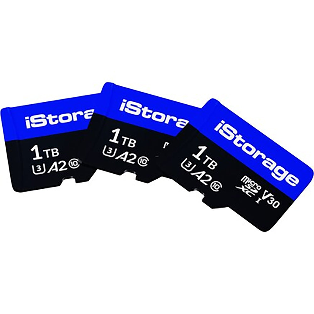 iStorage microSDXC 1 TB – UHS-III, Klasse 10, U3, V30, A2, 100/95 MB/s, 3er Pack