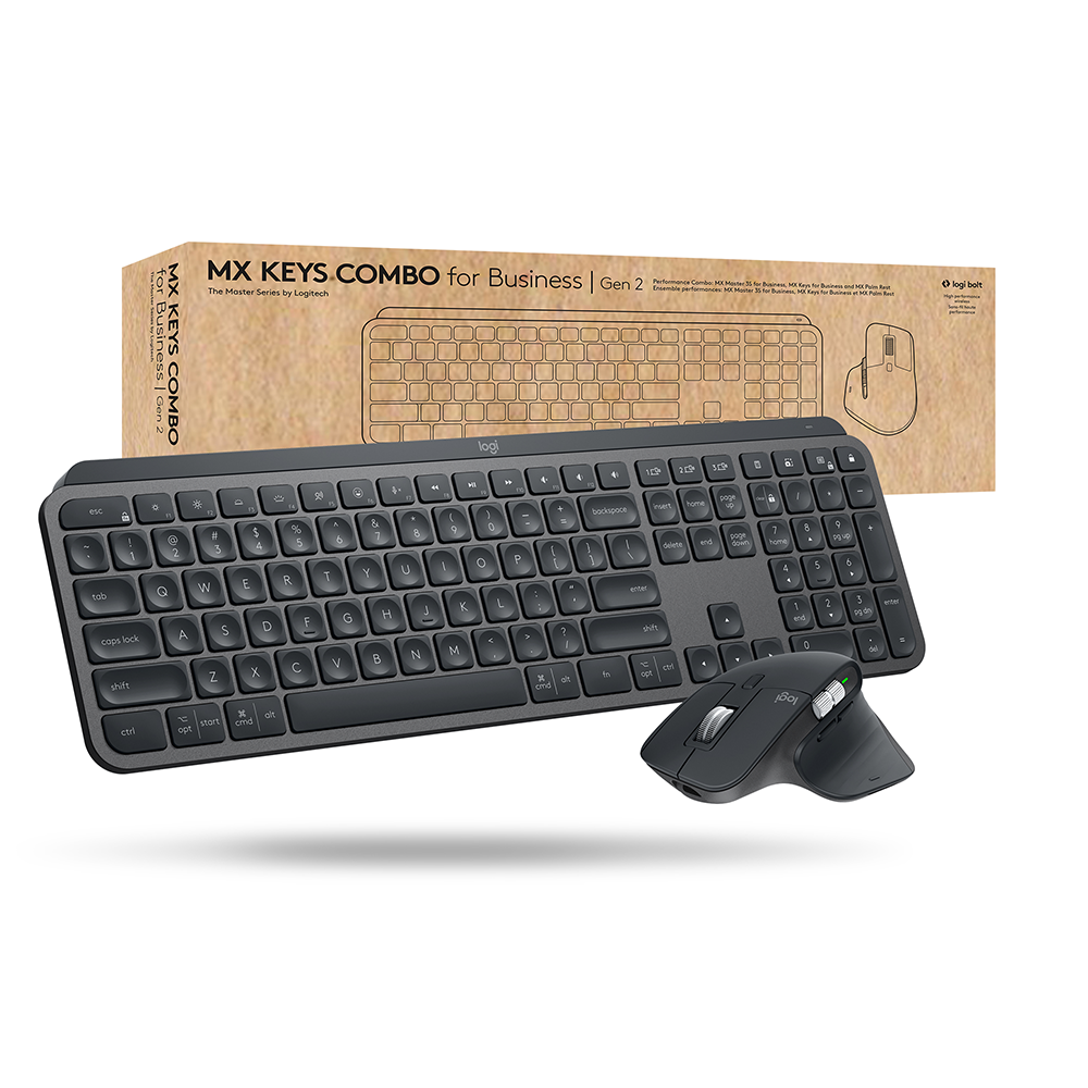 Logitech MX Keys Combo für Business Gen 2 – Tastatur, US-Layout (EN), Graphit