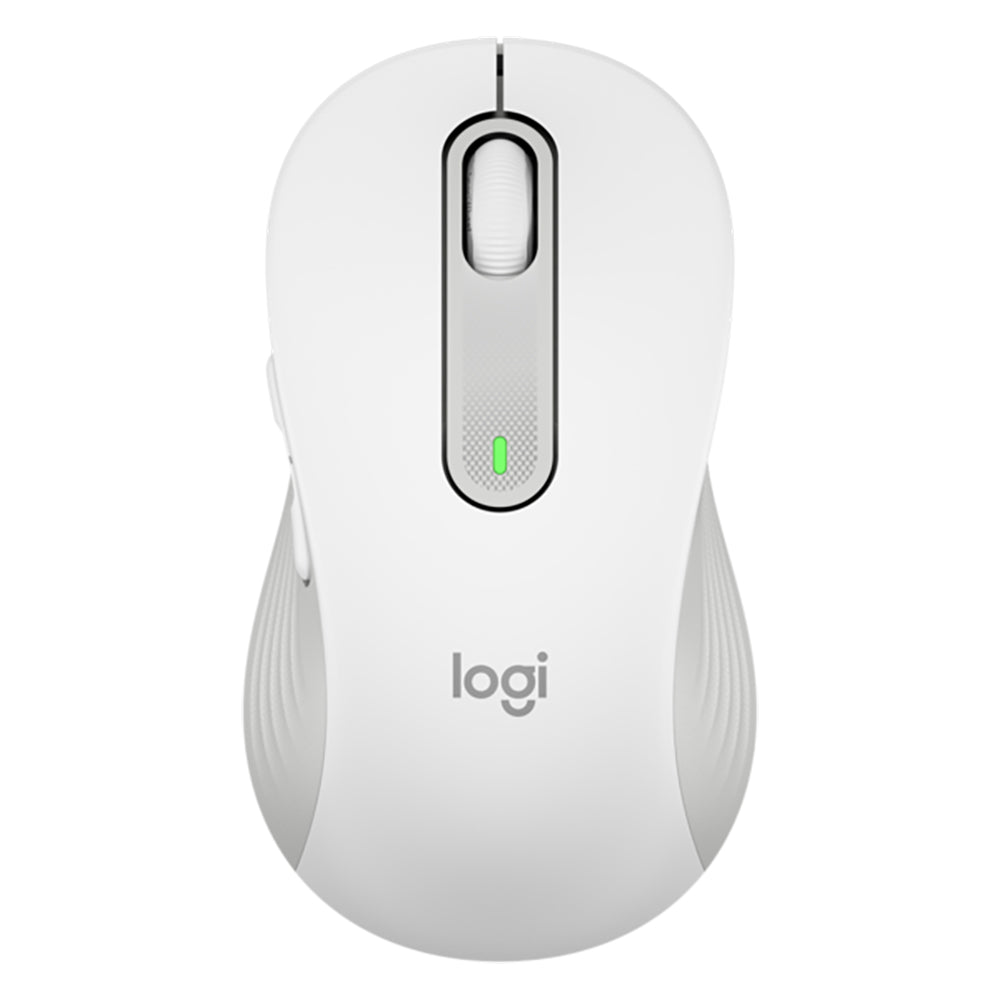 Logitech M650 L Maus – kabellos, für Rechtshänder, für Handflächen L, weiss