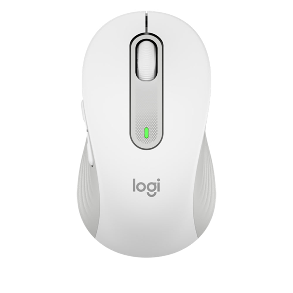 Logitech M650 Maus – kabellos, für Rechtshänder, Handflächengrösse M, weiss