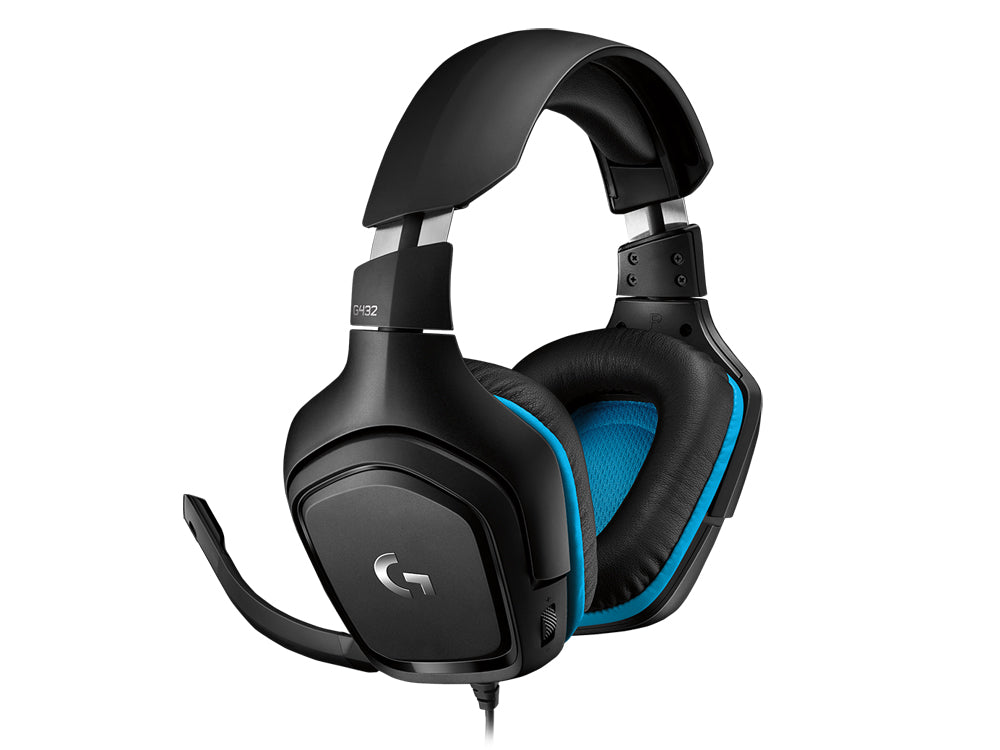 Logitech G G432 Gaming-Headset – Over-Ear, Stereo, Kabelgebunden, 3,5 mm Klinke, ANC, Schwarz/Blau