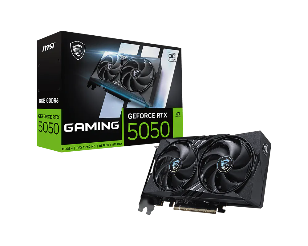 MSI RTX 5050 GAMING OC 8G – PCIe Grafikkarte – 3×DP, 1×HDMI, PCIe 5.0 x16, 1×8‑Pin, 550 W
