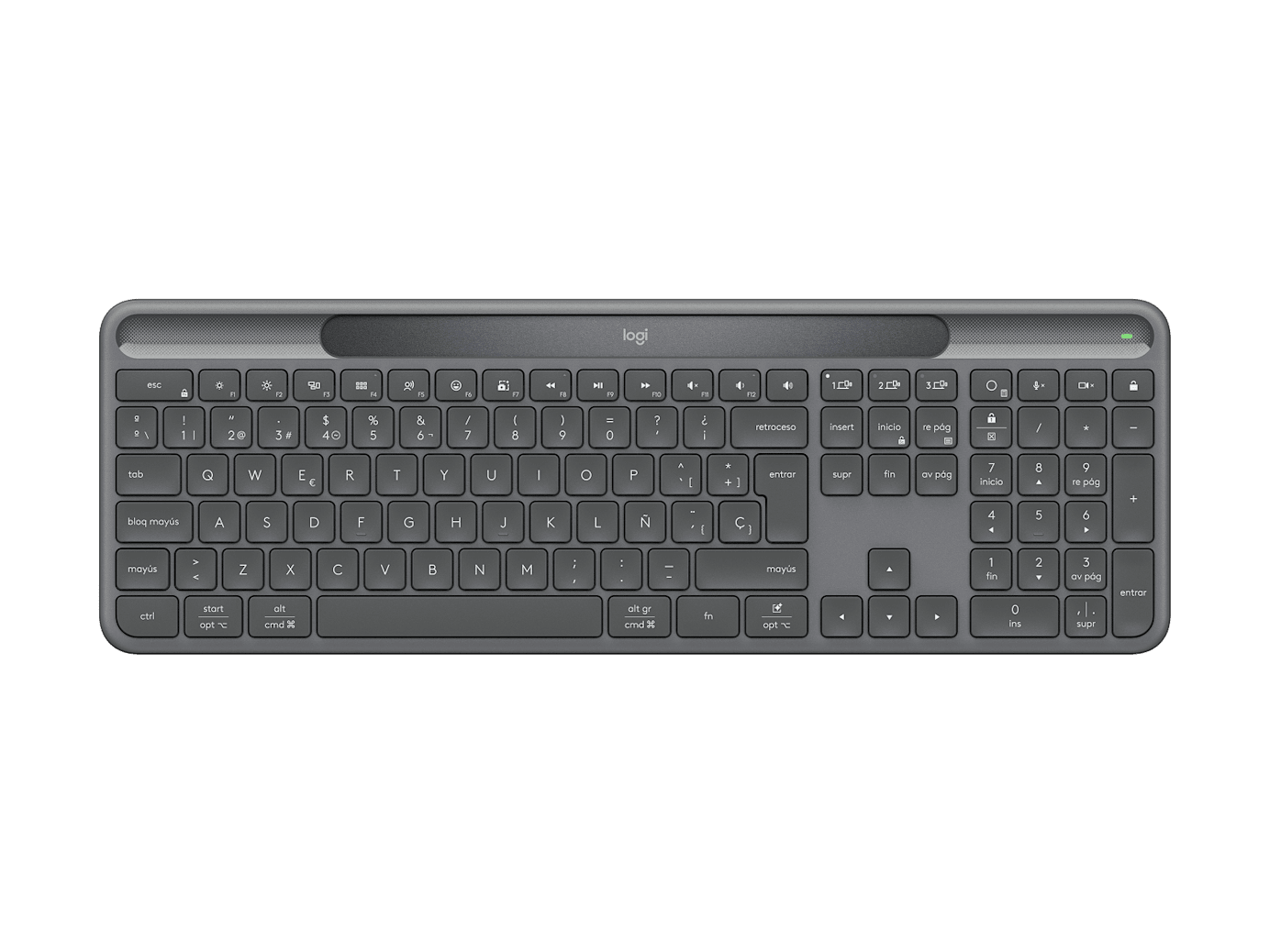 Logitech K980 Signature Slim Solar+ – Tastatur, kabellos (Bluetooth), DE-Layout (DE), aufladbar, Schwarz