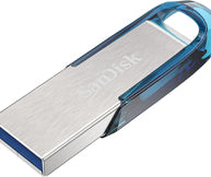 SanDisk Ultra Flair USB-Stick – 128 GB, USB 3.0, Tropical Blue