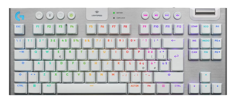 Logitech G G915 X LIGHTSPEED – TKL Tastatur – Mechanisch, RGB – Bluetooth & 2,4 GHz (LIGHTSPEED USB‑A) – Weiss