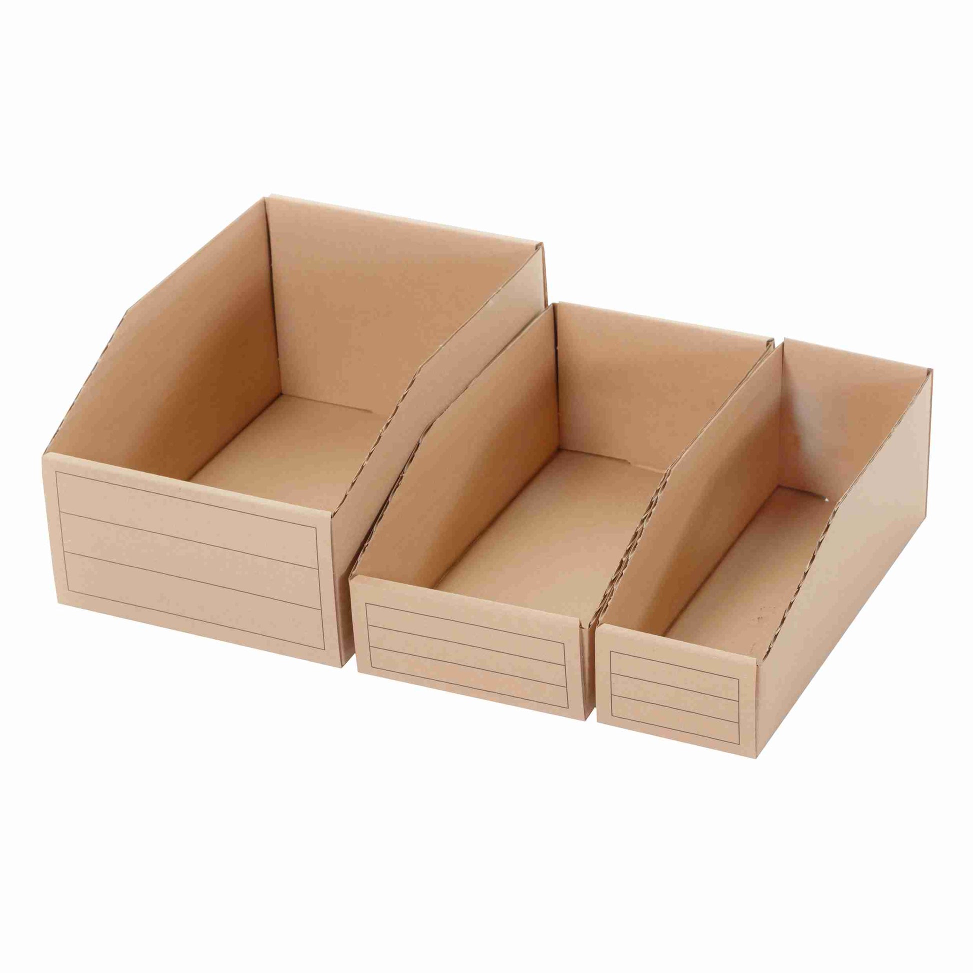 Model Aufbewahrungsbox 4 l – B 278 × H 107 × T 145 mm, braun, Karton – 1 Stk., ab 200 Stk.