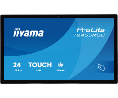 iiyama ProLite T2455MSC-B2 – 23,8" Touch, 1920 × 1080 (Full HD), IPS, 120 Hz, Webcam