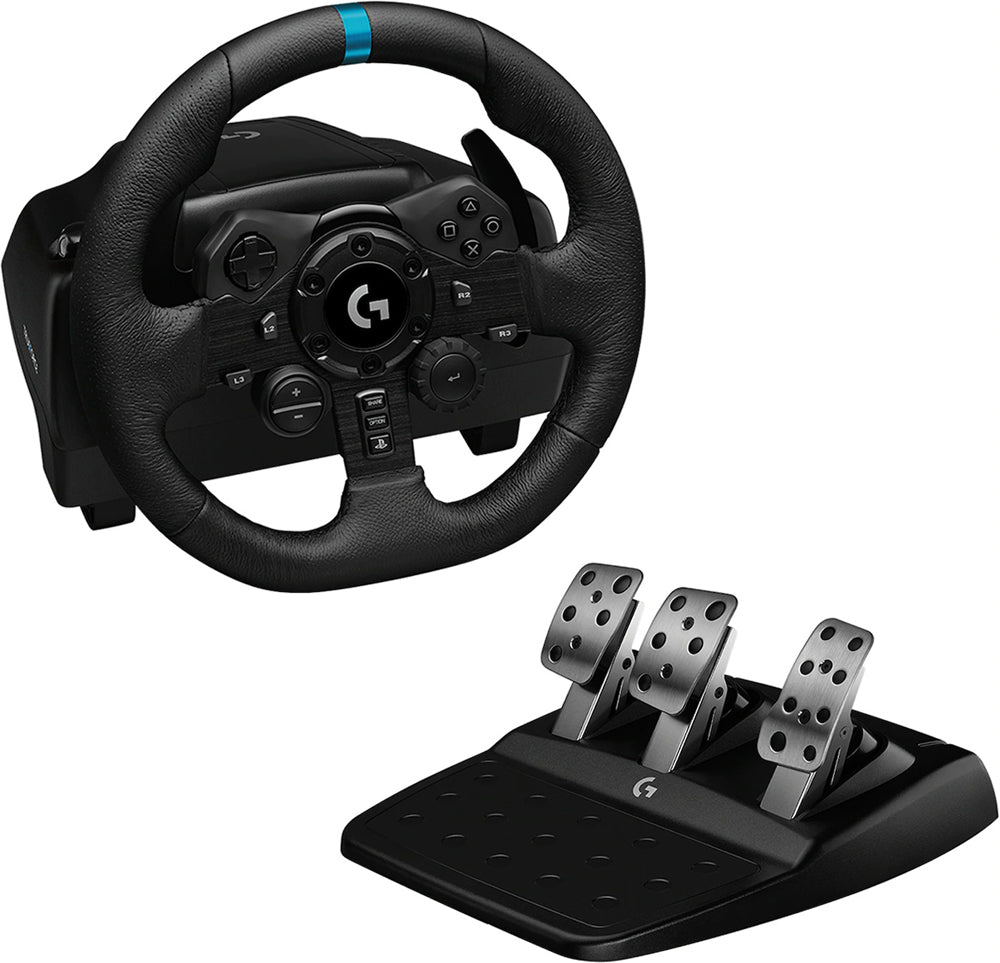 Logitech G G923 – Lenkrad + Pedale – USB (kabelgebunden), Force-Feedback, 900°, Schwarz – für PC, PS4 & PS5