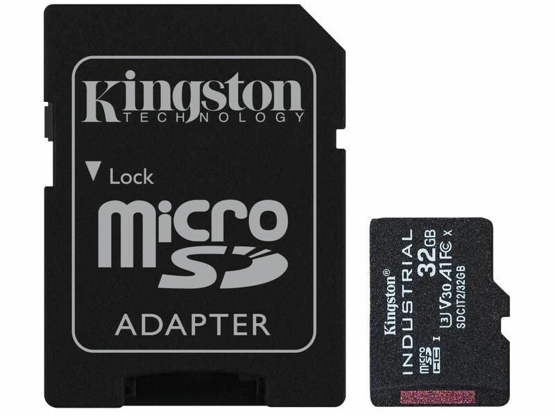 Kingston Technology Kingston Industrial microSDHC-Karte – 32 GB, C10 A1 PSLC, inkl. SD-Adapter