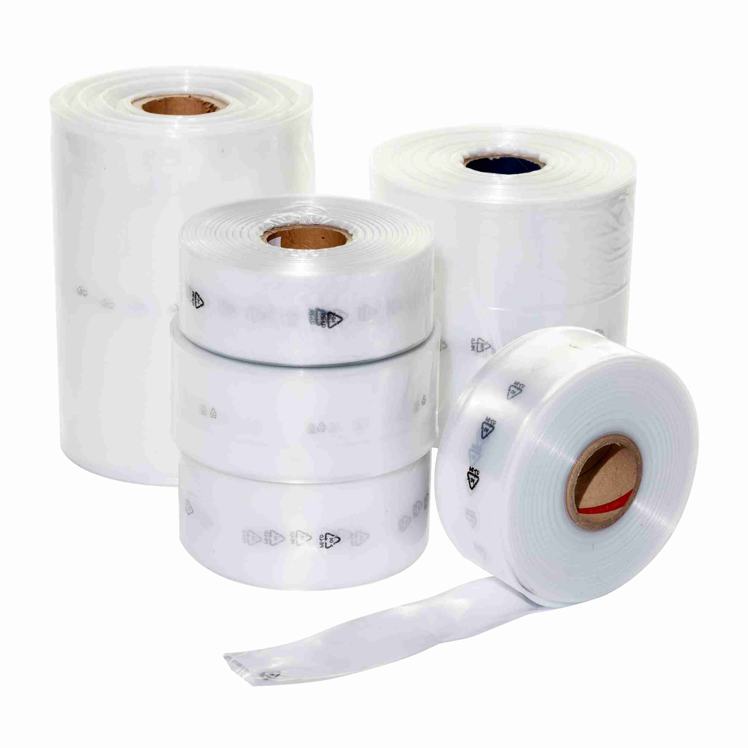Model Halbschlauchfolie – 100 µm, 150 mm × 250 m, transparent, Kunststoff – 1 Stk., ab 10 Stk.