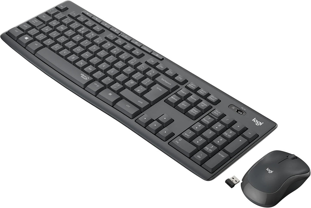 Logitech MK295 Silent Wireless Combo – Tastatur, kabellos (2,4 GHz), CH-Layout (DE-CH), Weiss