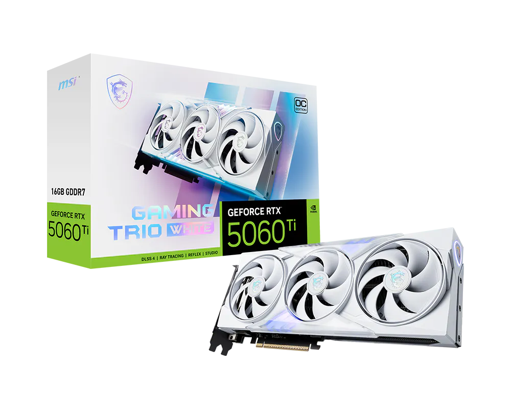 MSI RTX 5060 Ti 16G GAMING TRIO OC – PCIe Grafikkarte – 3×DisplayPort, 1×HDMI, PCIe 5.0, 1×16-pin