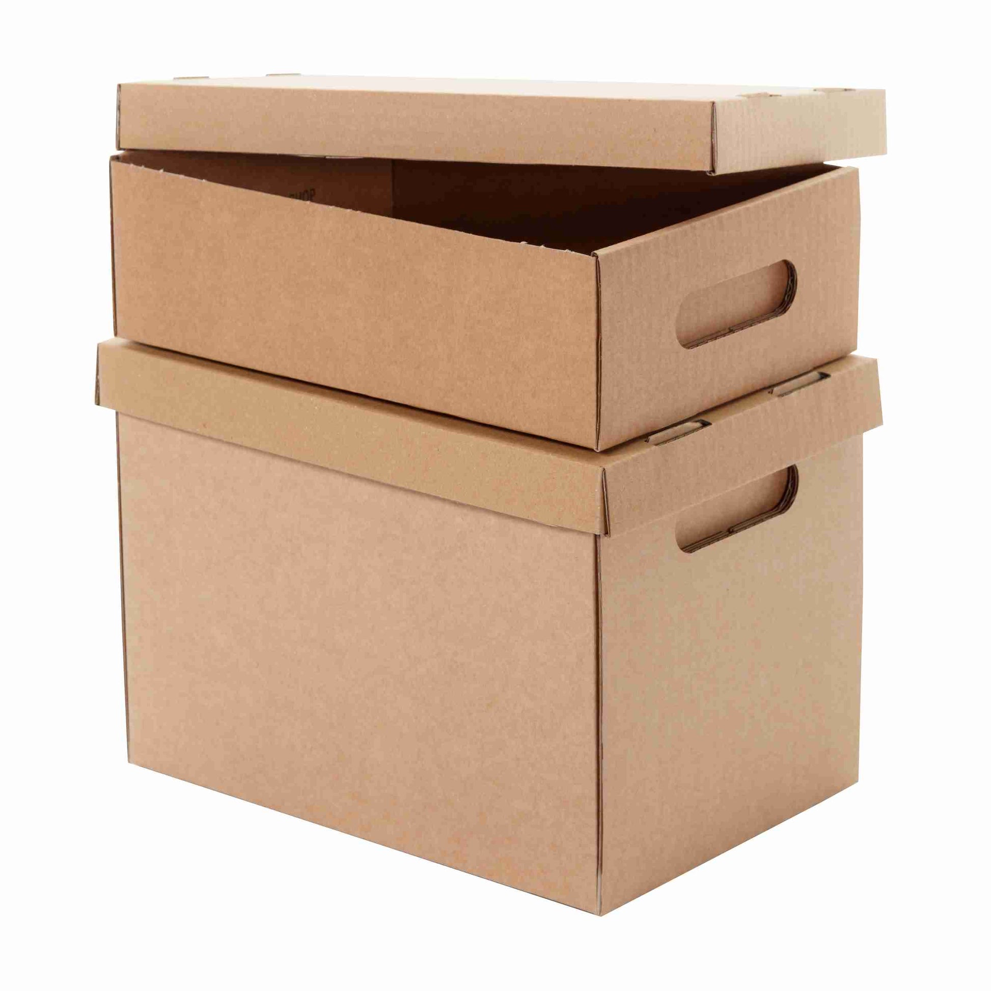 Model Galia C40 Stulpschachtel – 267 × 187 × 84 mm, braun, Deckel – Palette (2400 Stk.)