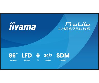 iiyama ProLite LH8675UHS-B2AG – Signage-Display, 85,6", Ultra HD 4K, 500 cd/m²