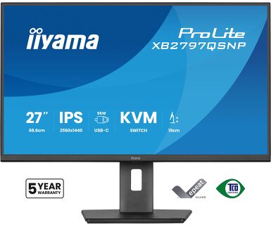 iiyama 27", 2560 × 1440 (WQHD), USB-C 96 W