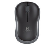 Logitech M185 Maus – kabellos, Bluetooth + 2,4 GHz, Unifying-Empfänger, Grau