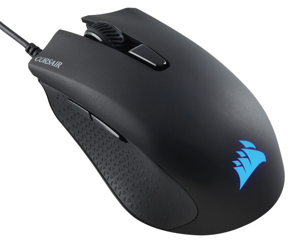 Corsair Harpoon RGB Pro – Gaming-Maus – Kabelgebunden (USB‑A), 12000 DPI, RGB-Beleuchtung, rechts, Schwarz