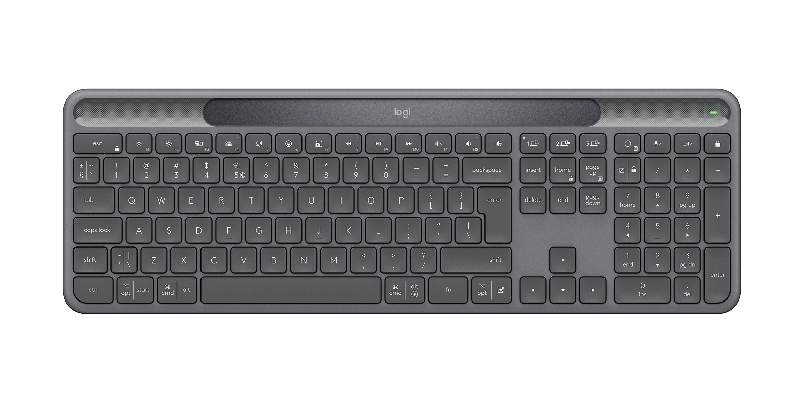 Logitech Signature Slim Solar+ für Business – Tastatur, kabellos, CH-Layout (DE-CH), mechanisch, aufladbar