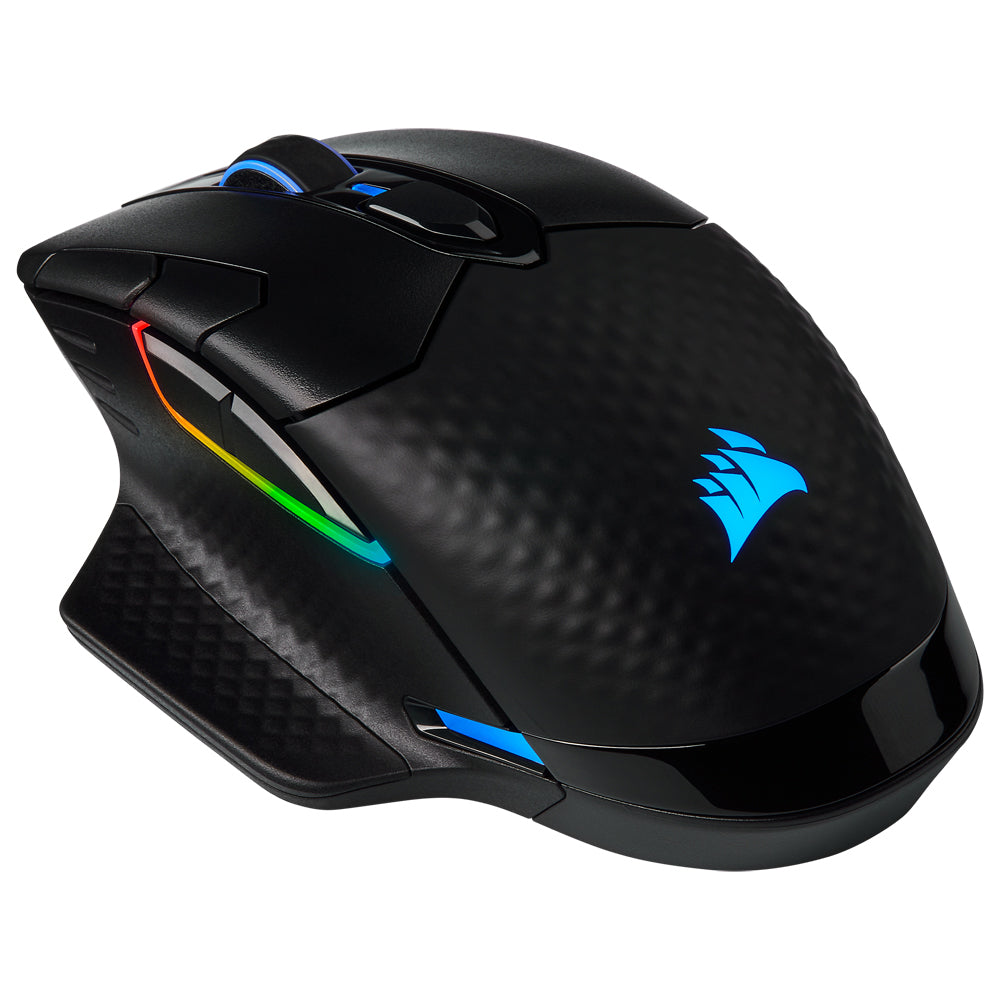 Corsair DARK CORE RGB PRO Gaming-Maus – kabellos, für Rechtshänder, programmierbar, RGB-Beleuchtung, schwarz