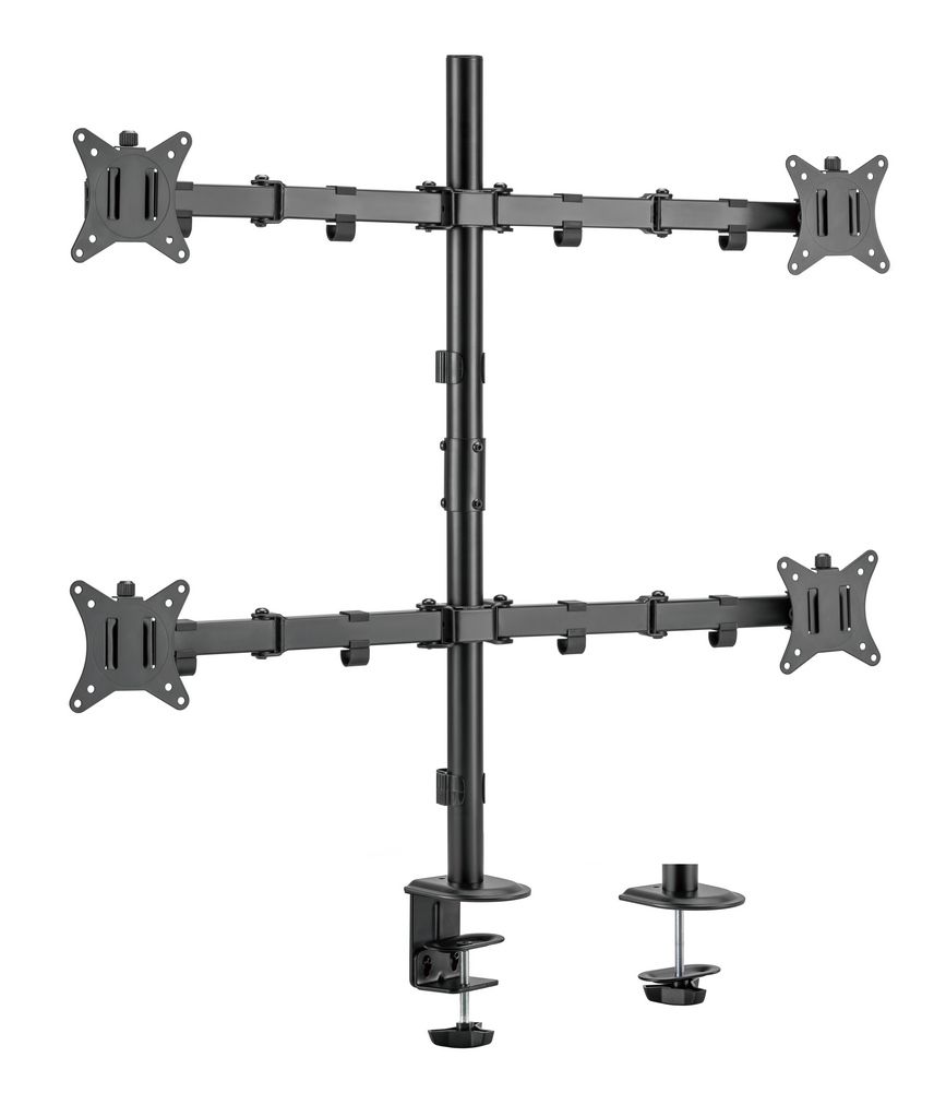 Equip 650159 – Monitorarm, Quad – bis 32", VESA 75 × 75/100 × 100 mm, schwenkbar