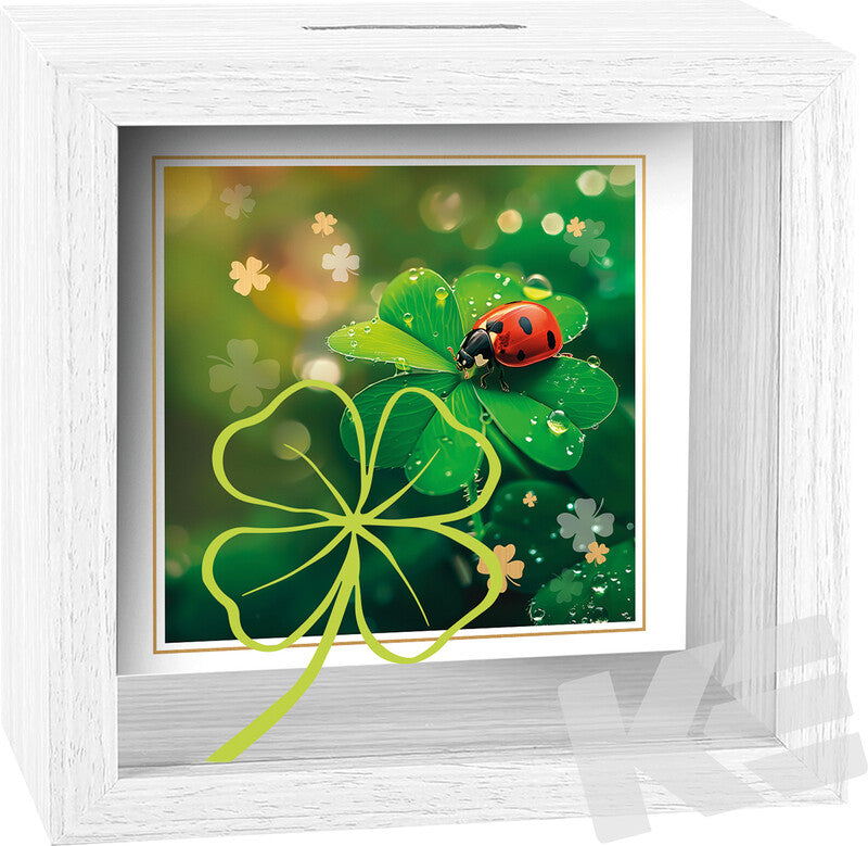 Kurt eulzer Spardose Glück – Holz, Weiss – 11 × 11 × 2 cm