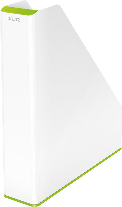 Leitz WOW Stehsammler – für A4, grün/weiss, Polystyrol (PS), B 73 × H 318 × T 272 mm