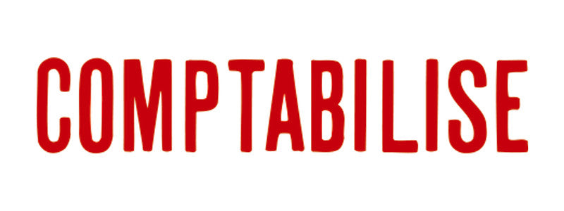 X-Stamper Motivstempel – Motiv: Comptabilisé, selbstfärbend, Kunststoff, 13 × 42 mm, Französisch